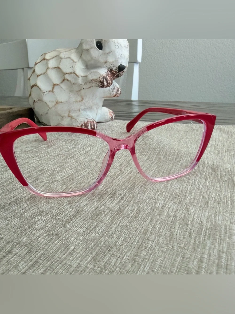 New! Trendy Raspberry Pink Gradient Two Toned Blue Light Blocking Glasses